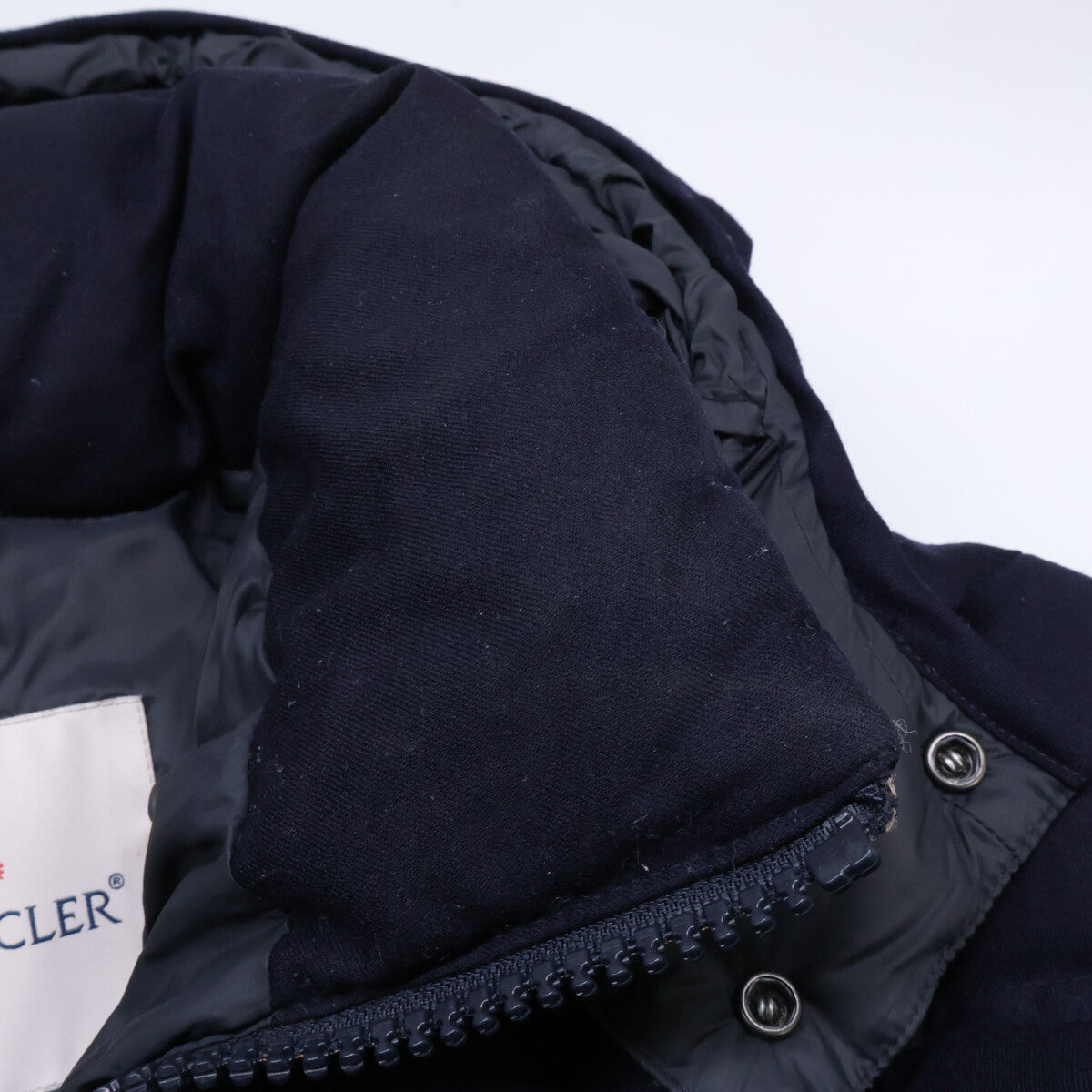 MONCLER MONTGENEVRE Wool Hooded Down Jacket Blue Size 1
