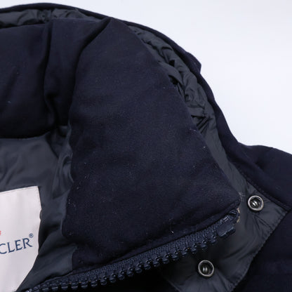MONCLER MONTGENEVRE Wool Hooded Down Jacket Blue Size 1