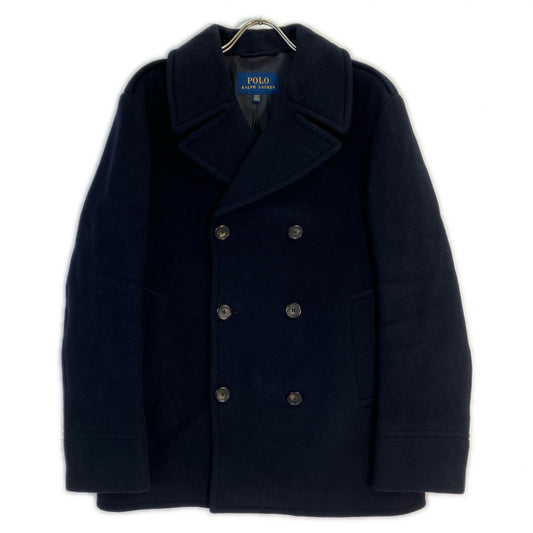 POLO RALPH LAUREN Navy Wool Blend Twill Peacoat Coat Size 42S
