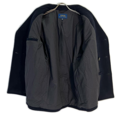 POLO RALPH LAUREN Navy Wool Blend Twill Peacoat Coat Size 42S
