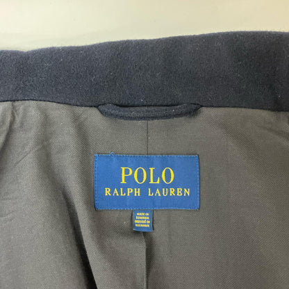 POLO RALPH LAUREN Navy Wool Blend Twill Peacoat Coat Size 42S