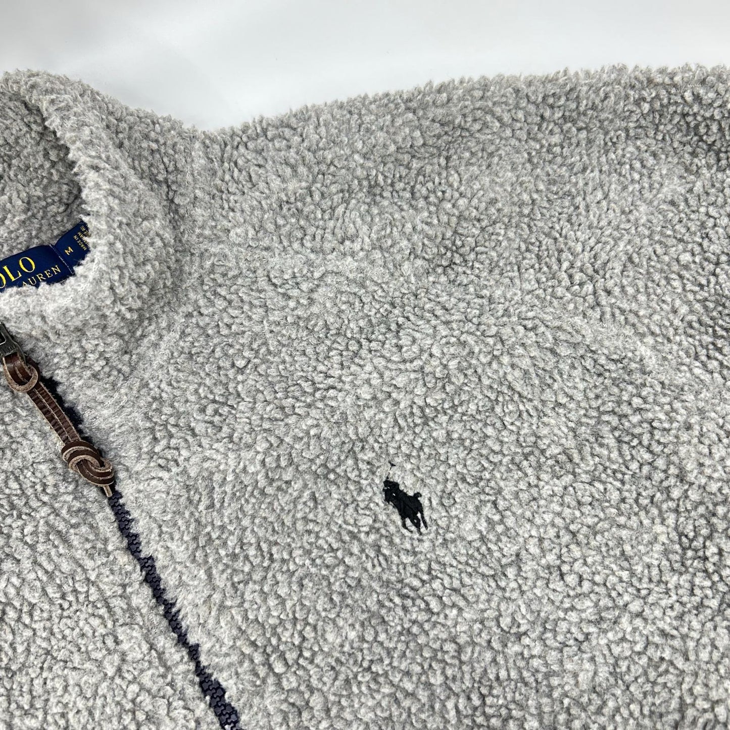 POLO RALPH LAUREN Gray Boa Fleece Jacket Size M