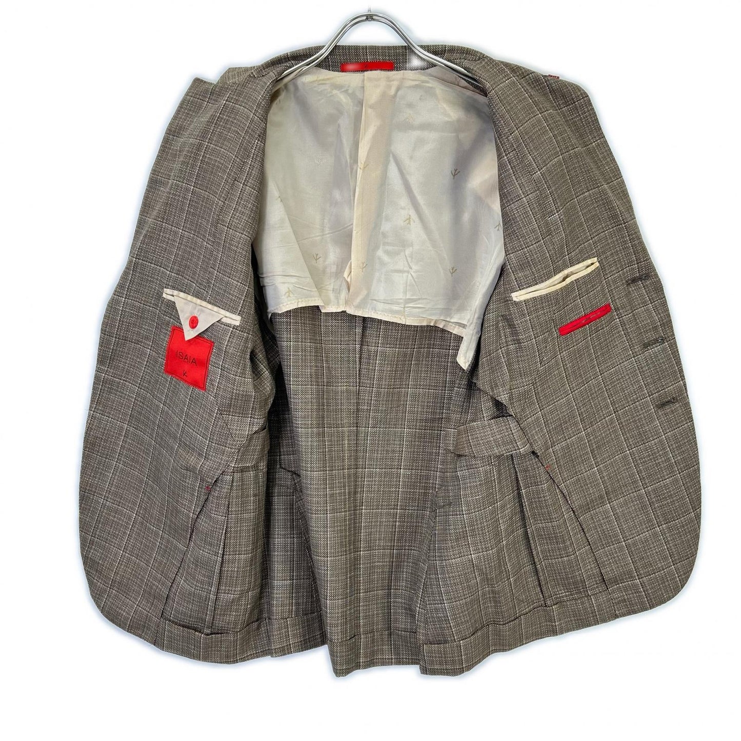 ISAIA Brown Wool-Linen 3-Button Jacket Size S