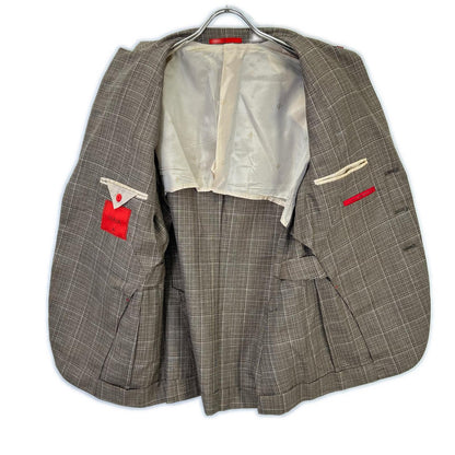 ISAIA Brown Wool-Linen 3-Button Jacket Size S