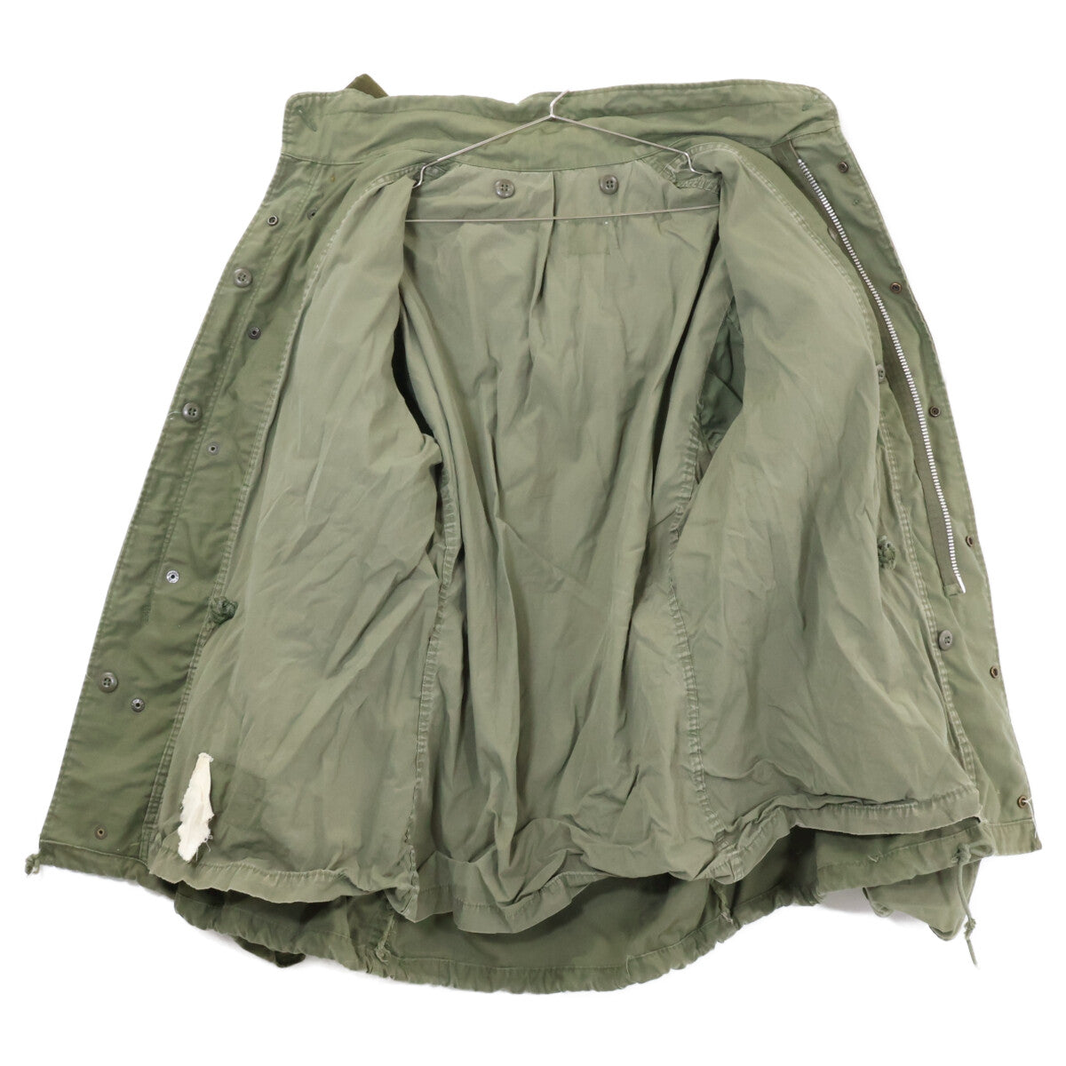 MILITARY Khaki M-65 Aluminum TALON Zip Field Jacket Size XL