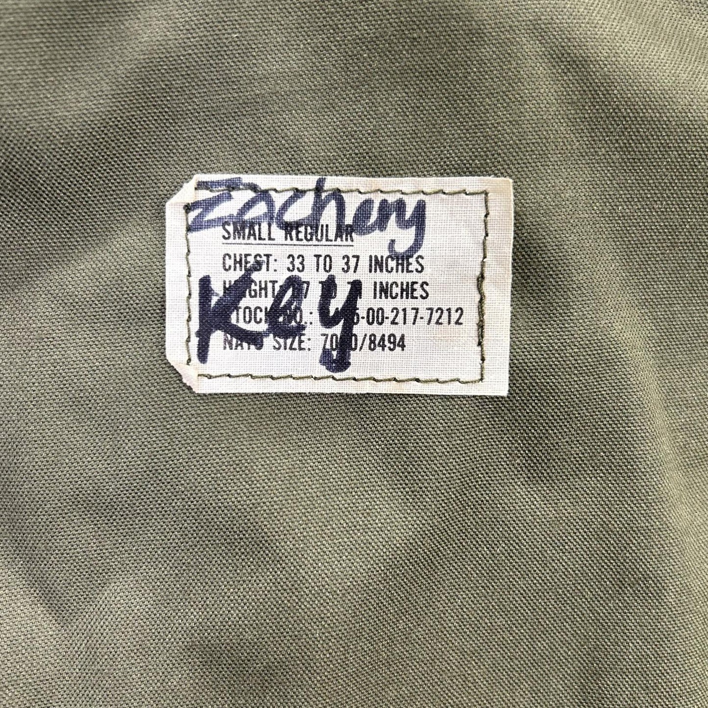 MILITARY Khaki '80 Mickey Patch CVC Tanker Jacket Size S/R