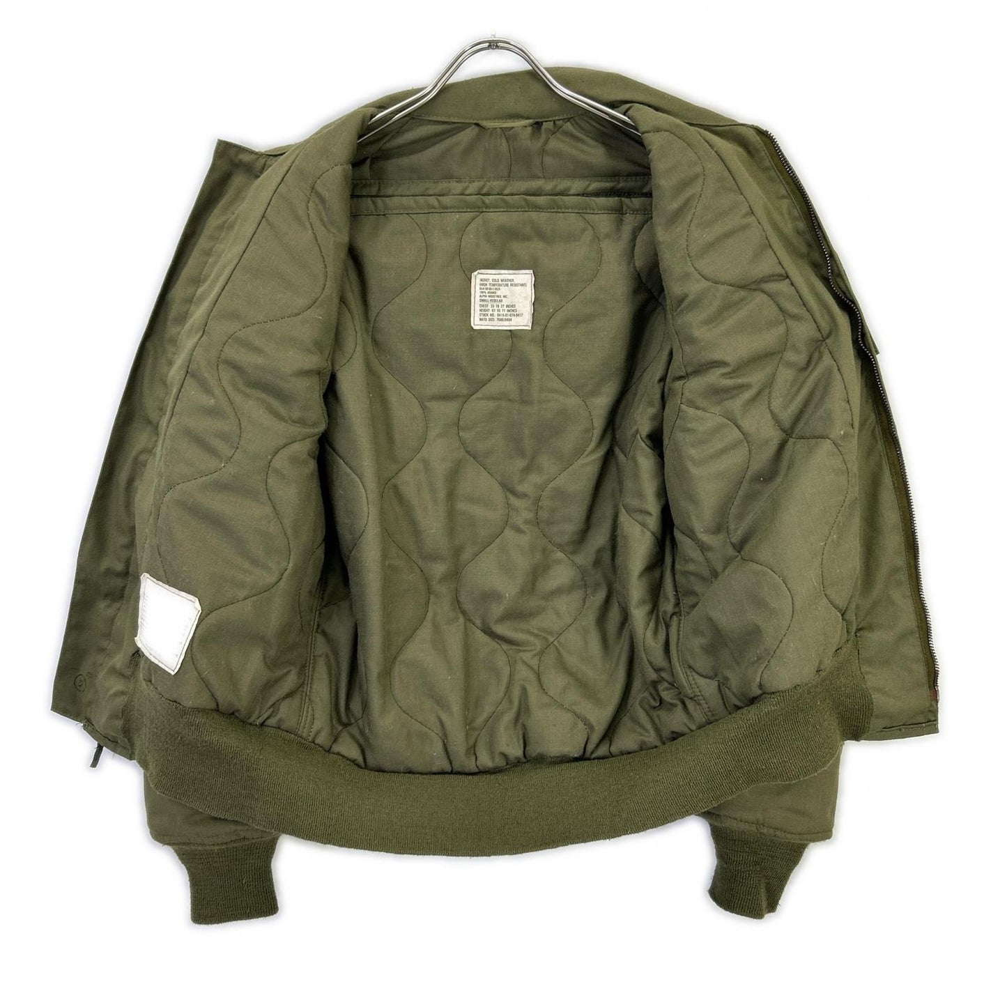 MILITARY Khaki '86 Flag Patch CVC Tanker Jacket Size S/R