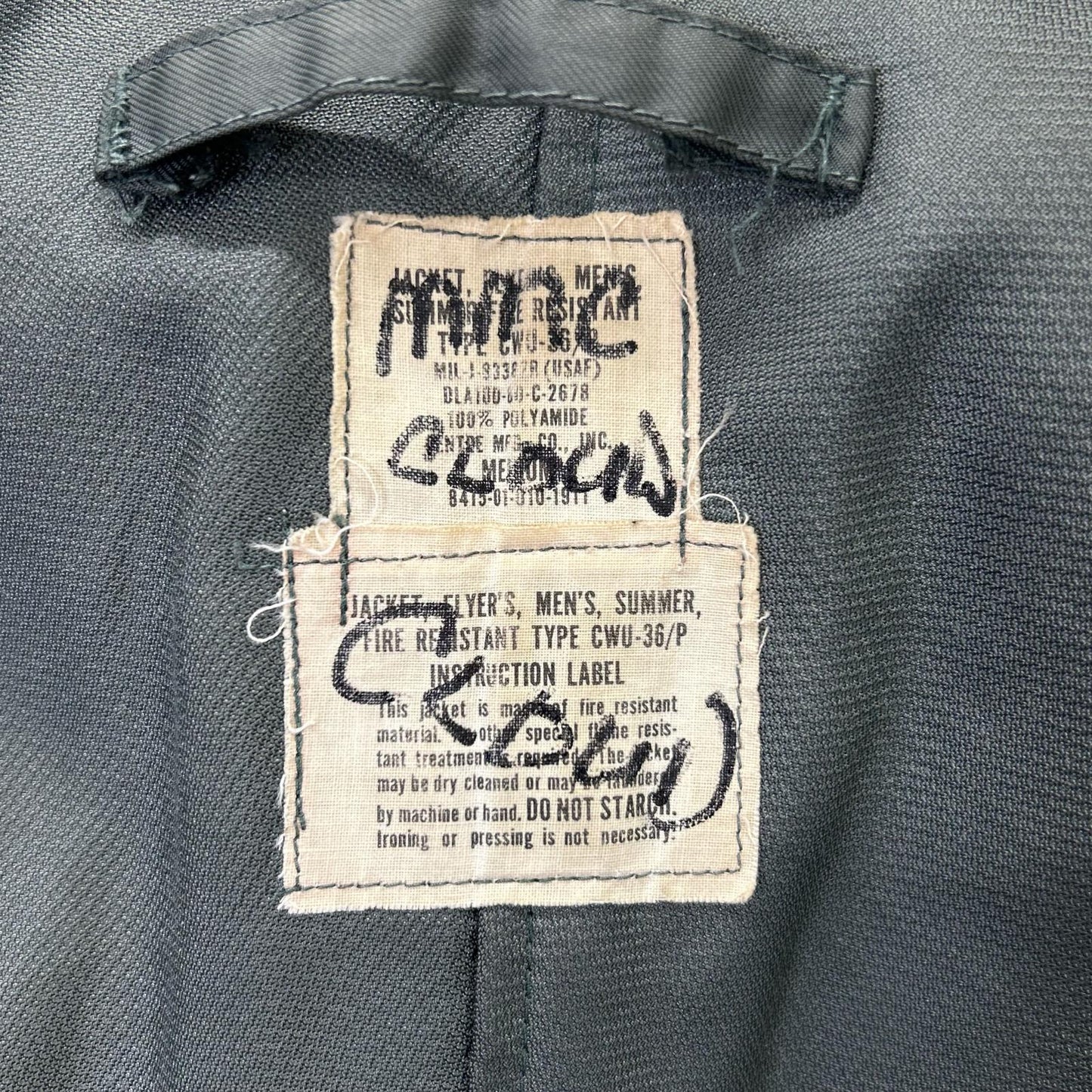 MILITARY Khaki '80 Patch CWU-36P Flight Jacket Size MEDIUM