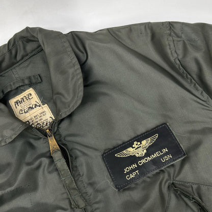 MILITARY Khaki '80 Patch CWU-36P Flight Jacket Size MEDIUM