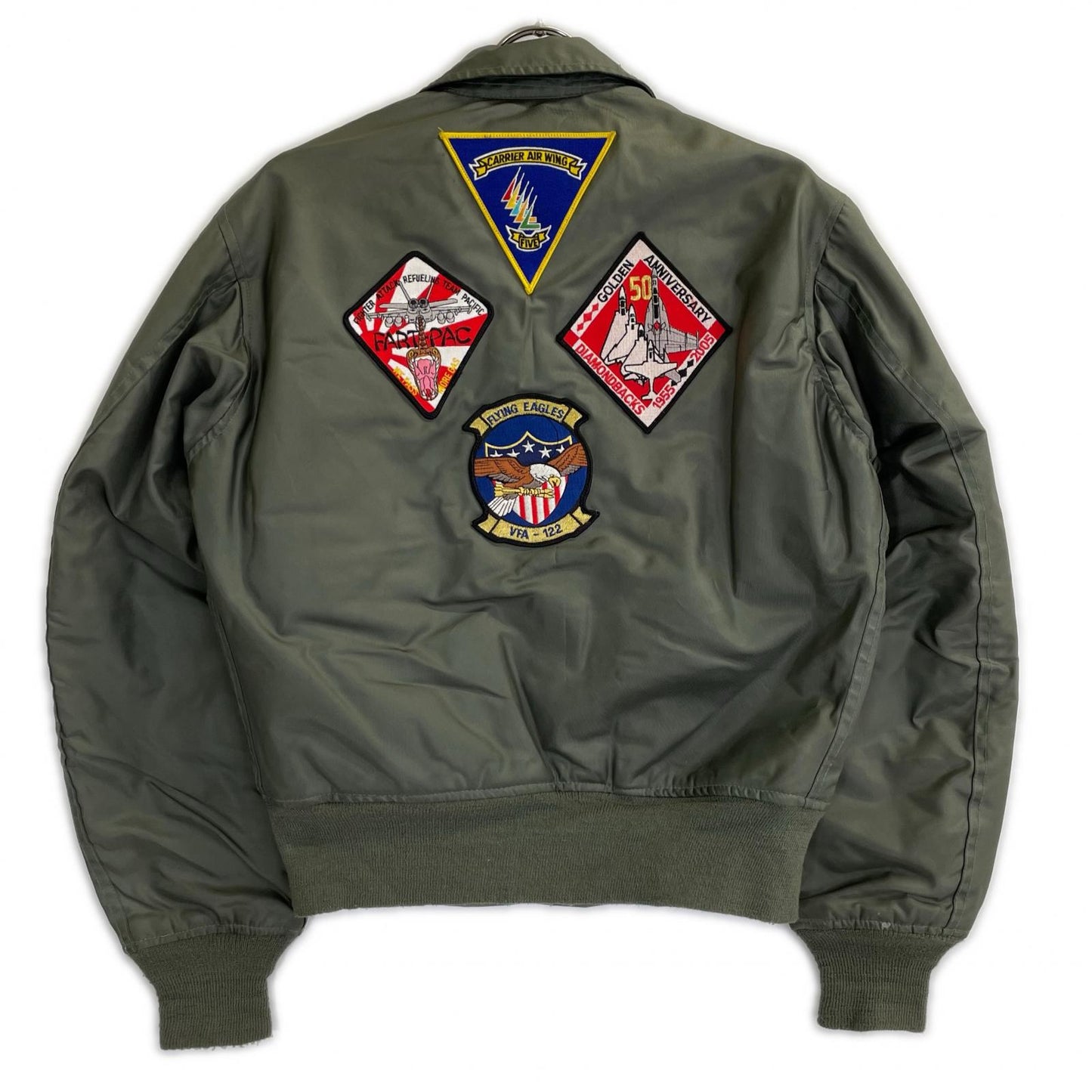 MILITARY Khaki '88 Patch CWU-36P Flight Jacket Size SMALL