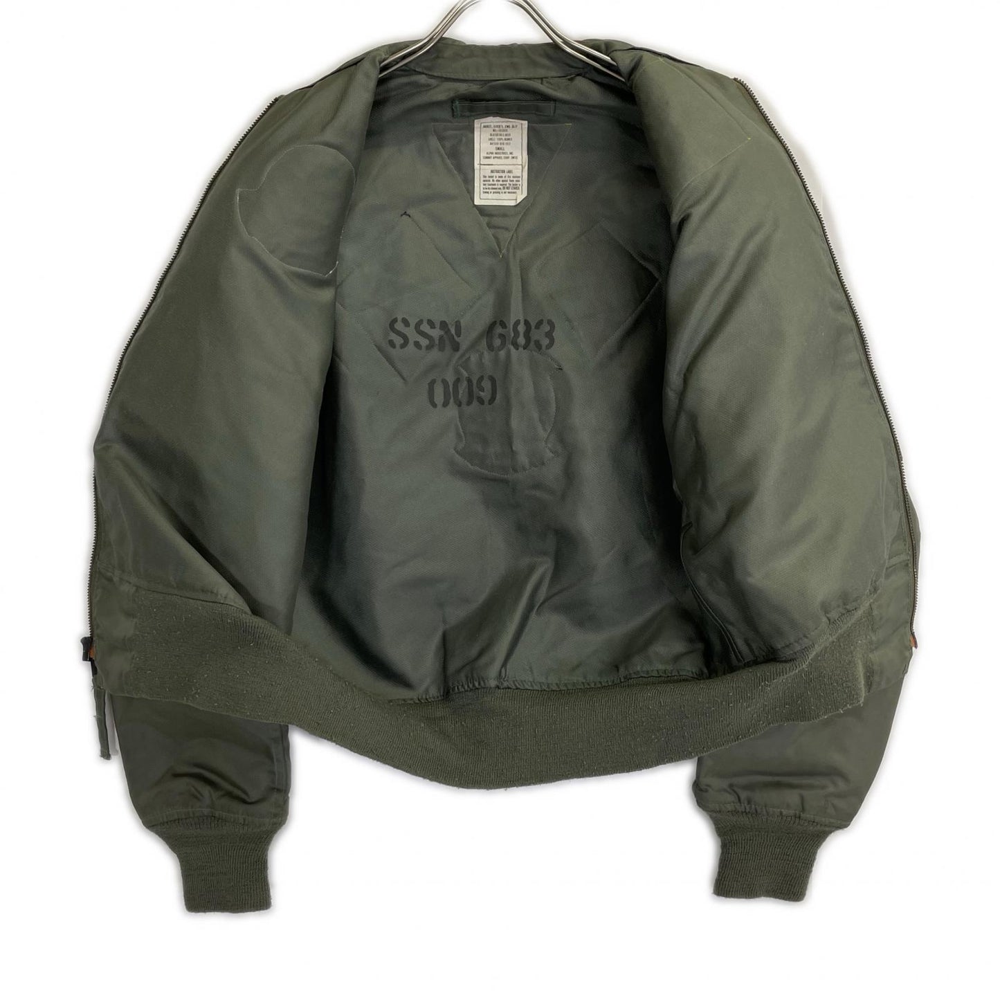 MILITARY Khaki '88 Patch CWU-36P Flight Jacket Size SMALL