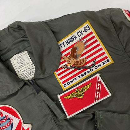 MILITARY Khaki '88 Patch CWU-36P Flight Jacket Size SMALL