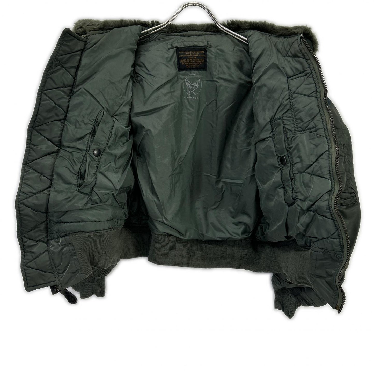 ALPHA INDUSTRIES Khaki B-15D 50s Flight Jacket Size 36
