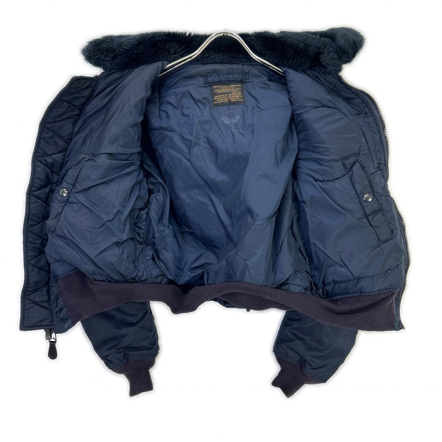 ALPHA INDUSTRIES Navy B-15D 50s Reissue Flight Jacket Size 36