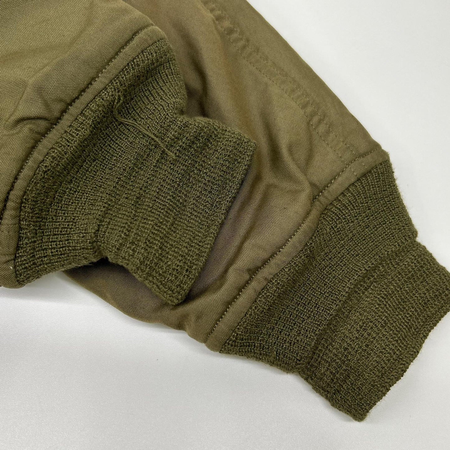 MILITARY Khaki Fur CVC Flight Jacket Cotton Size M