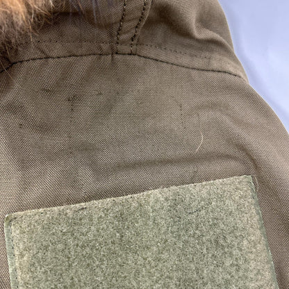 MILITARY Khaki Fur CVC Flight Jacket Cotton Size M