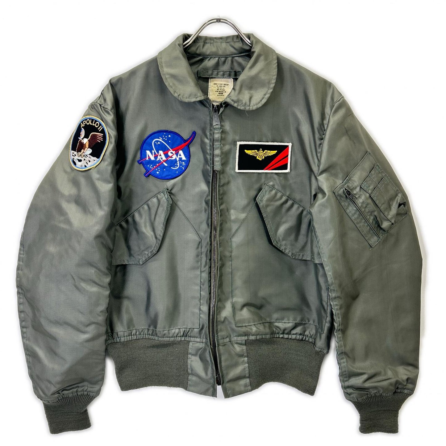 MILITARY Khaki CWU36-P Patched Flight Jacket Size M