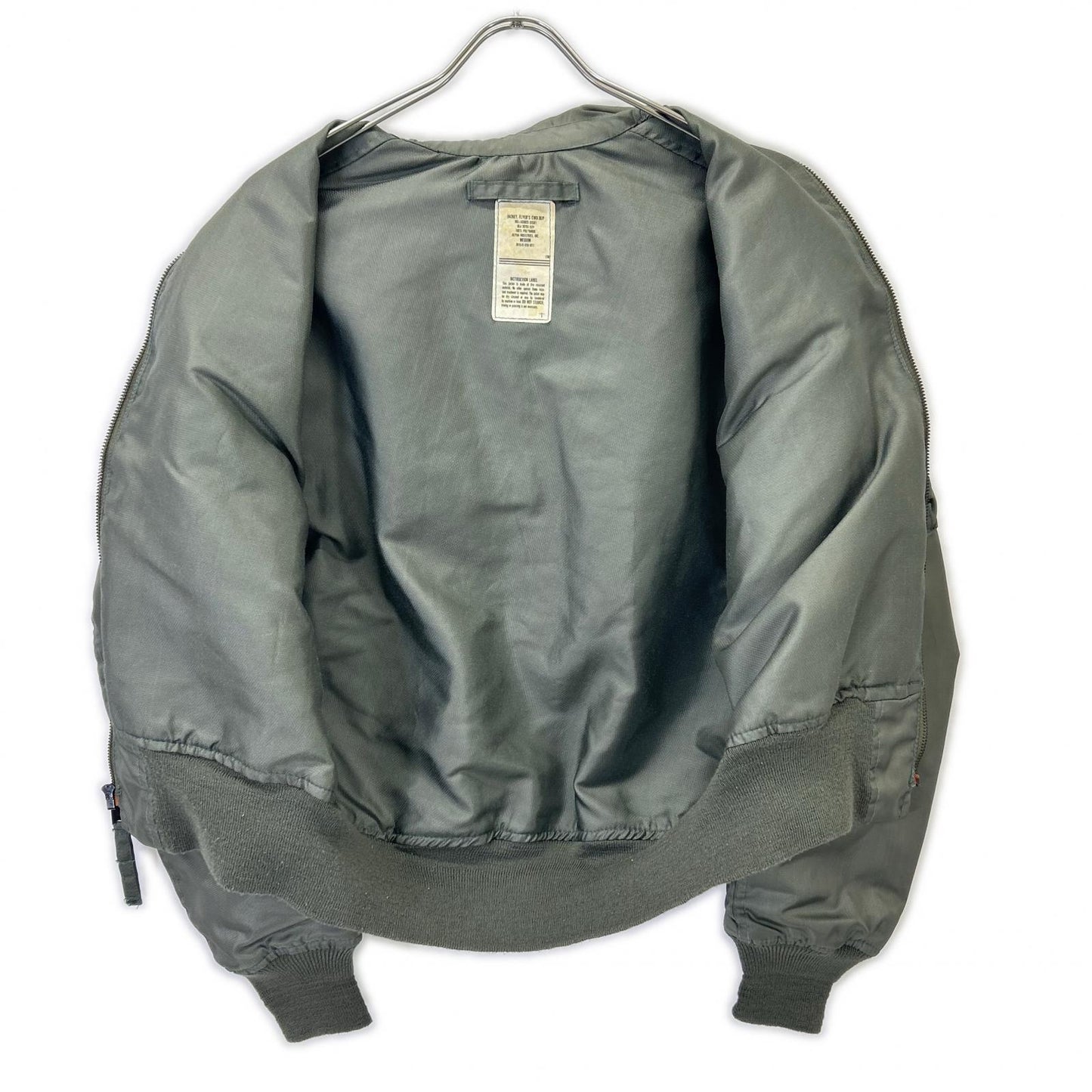 MILITARY Khaki CWU36-P Patched Flight Jacket Size M