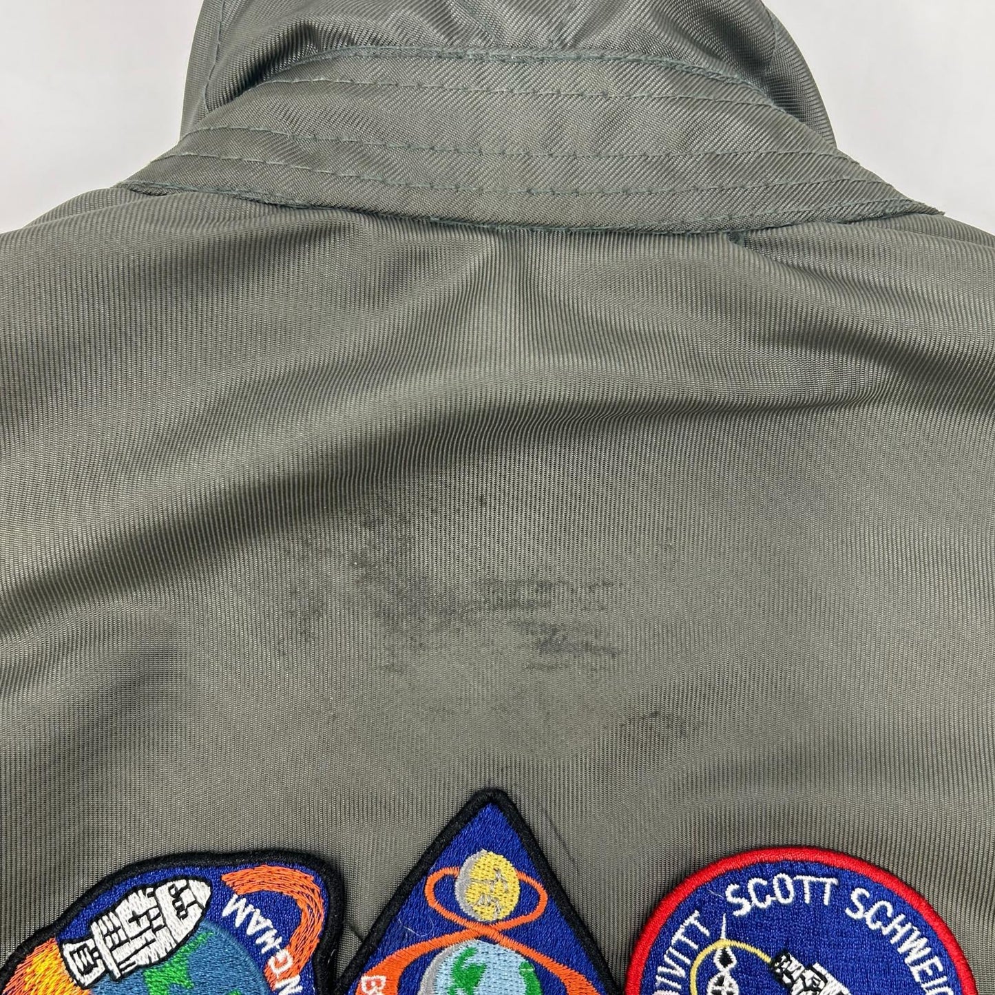 MILITARY Khaki CWU36-P Patched Flight Jacket Size M