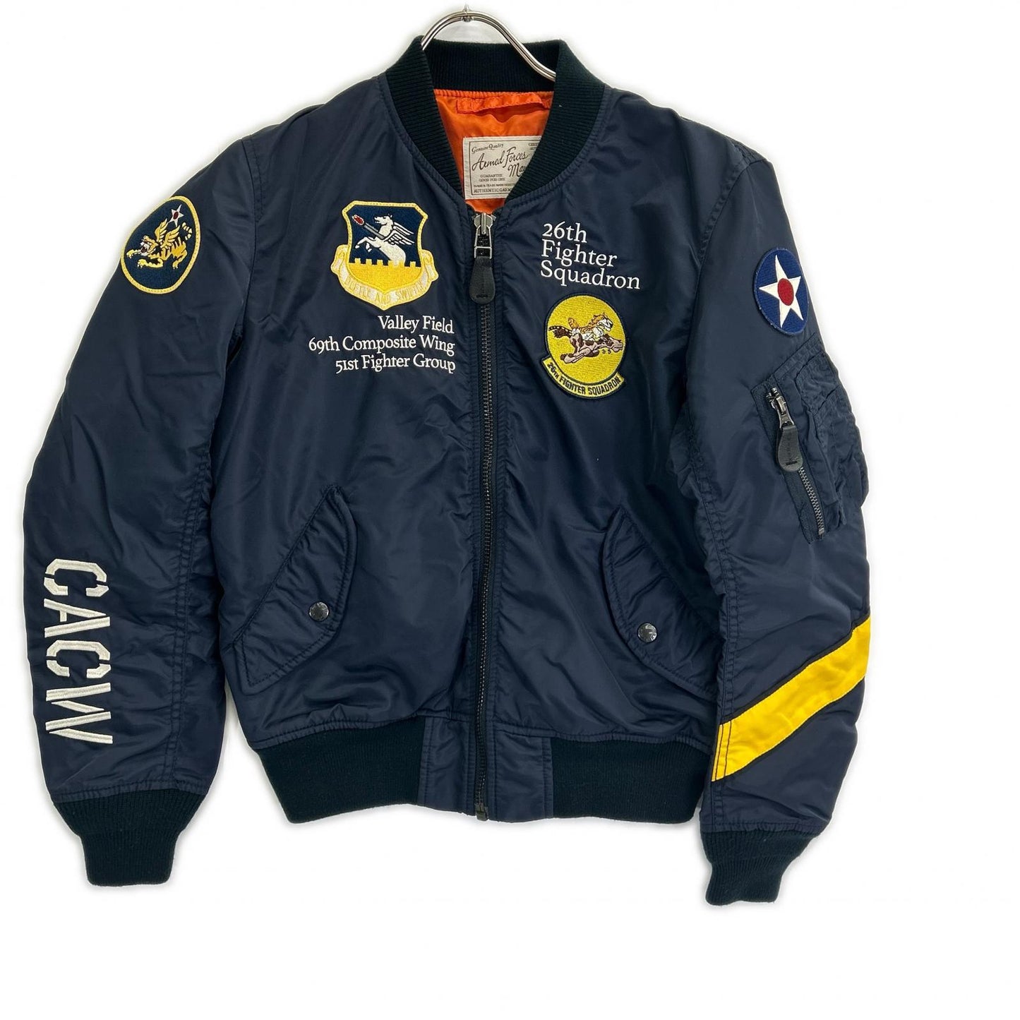 AVIREX Navy Tiger Mustang MA-1 Bomber Nylon Size F