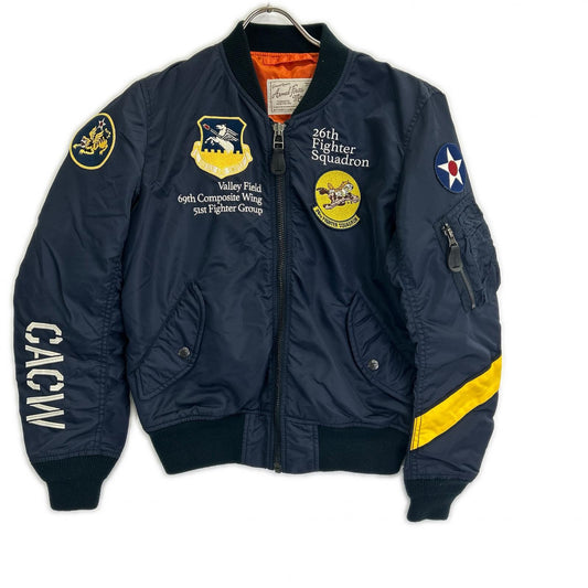 AVIREX Navy Tiger Mustang MA-1 Bomber Nylon Size F