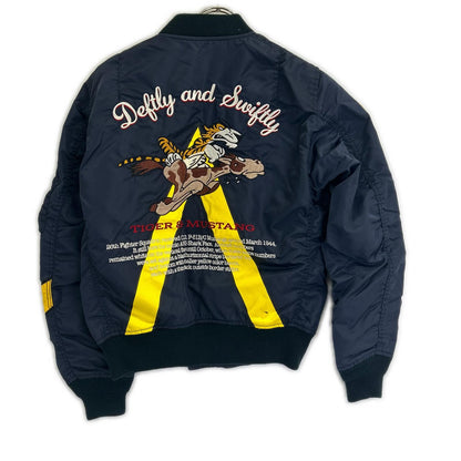 AVIREX Navy Tiger Mustang MA-1 Bomber Nylon Size F