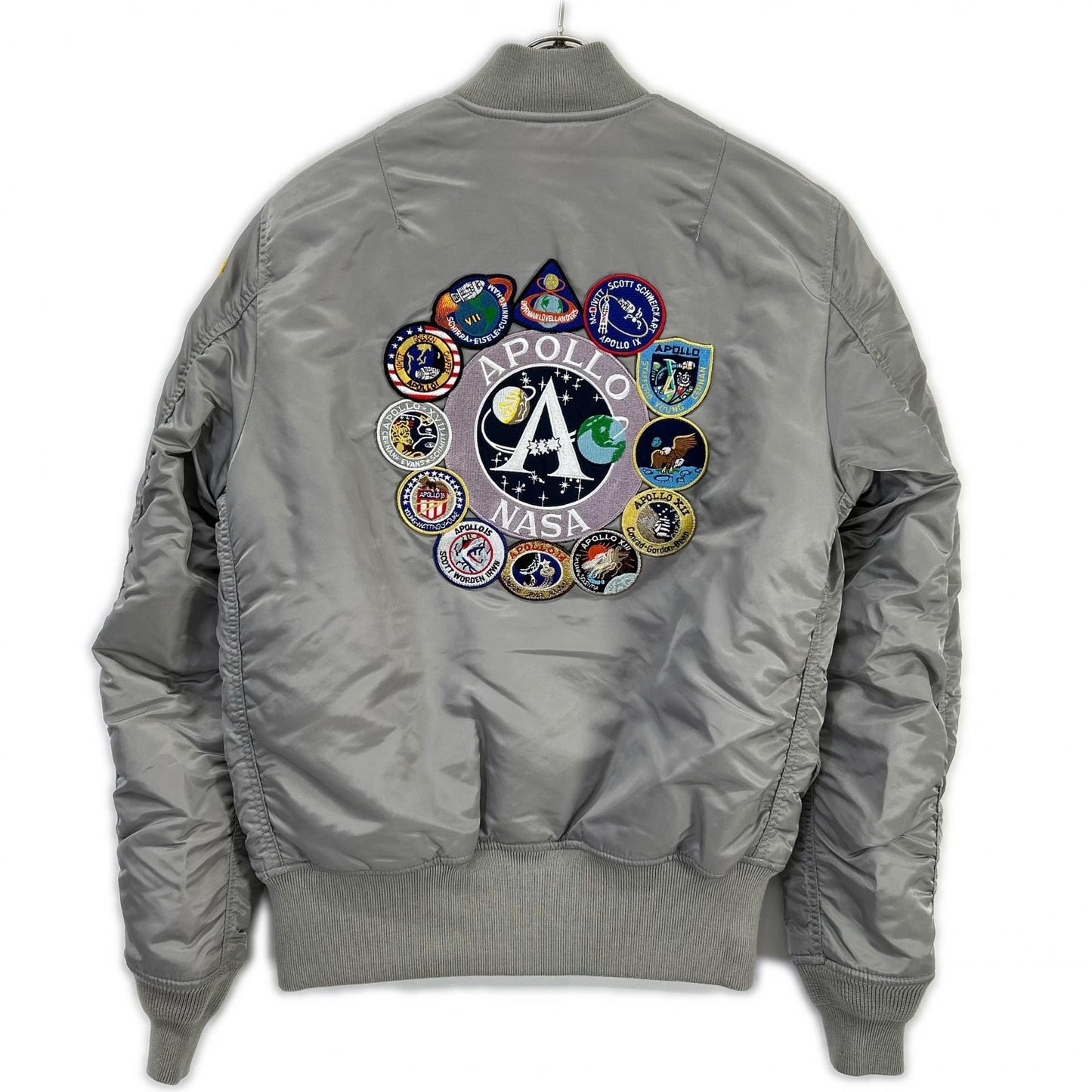 ALPHA INDUSTRIES Gray Apollo MA-1 Bomber Nylon Size M