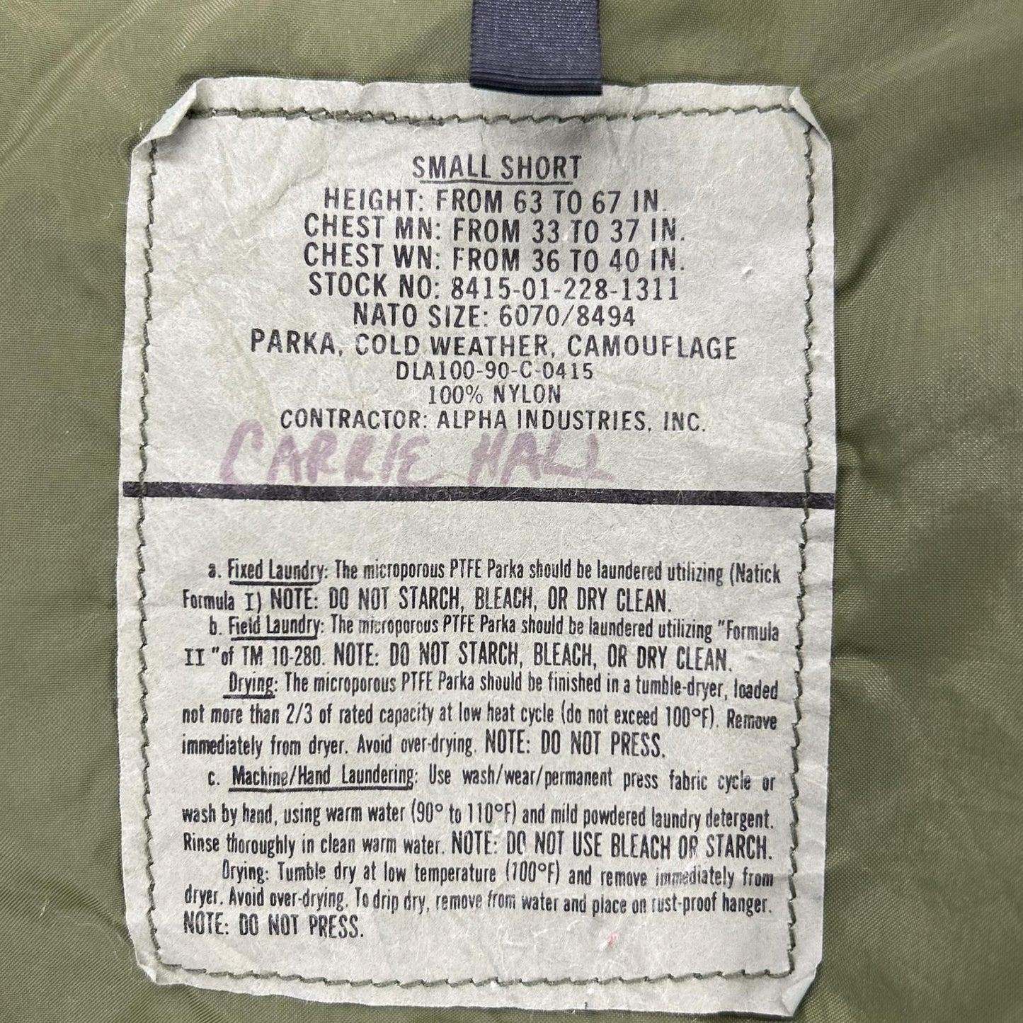 ECWCS GEN1 Early Camo Fur Gore-Tex Parka Nylon Jacket Size S/S