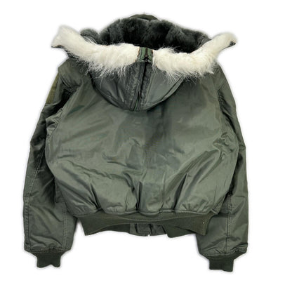 MILITARY Khaki CWU45-P Hooded Flight Jacket Size L