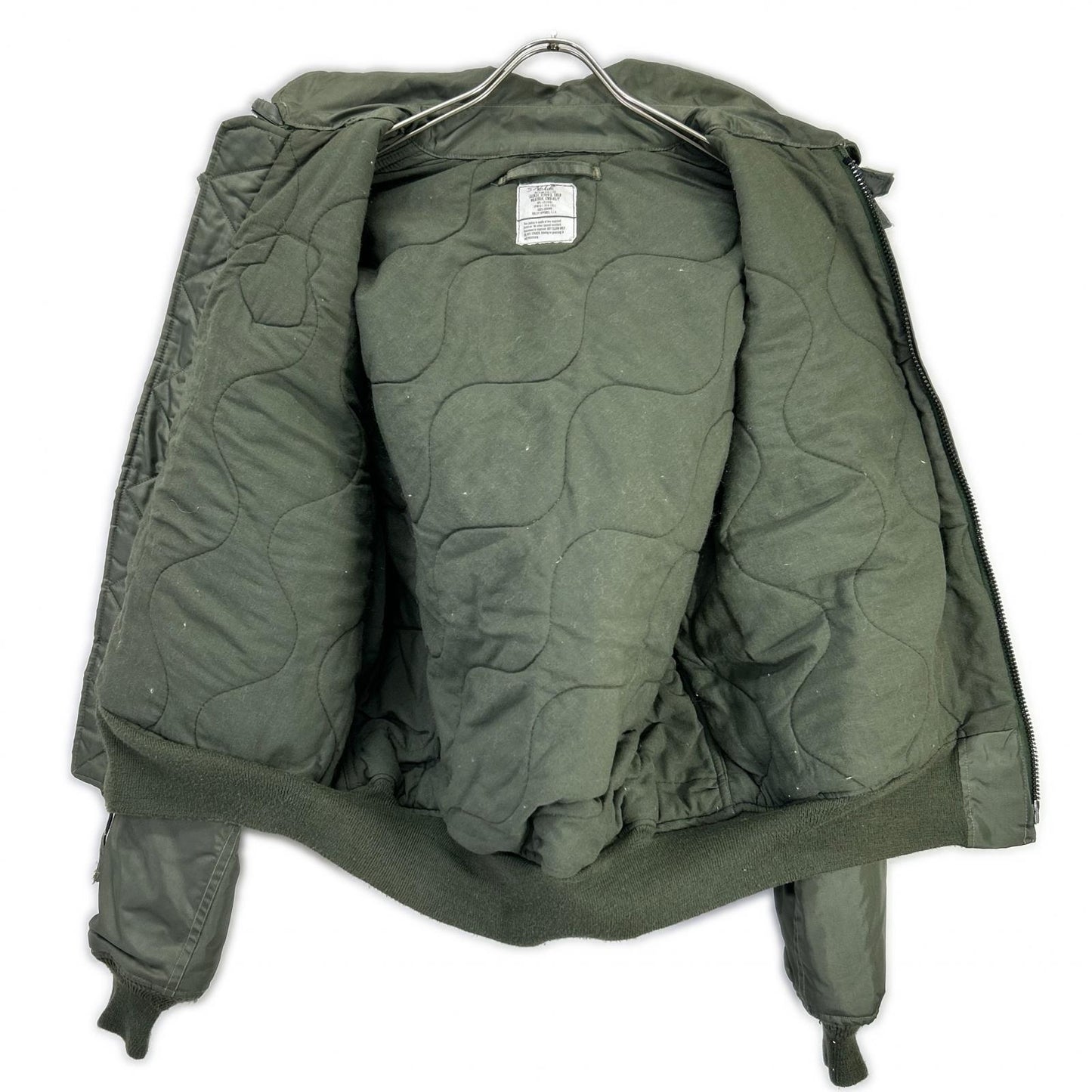 MILITARY Khaki CWU45-P Hooded Flight Jacket Size L