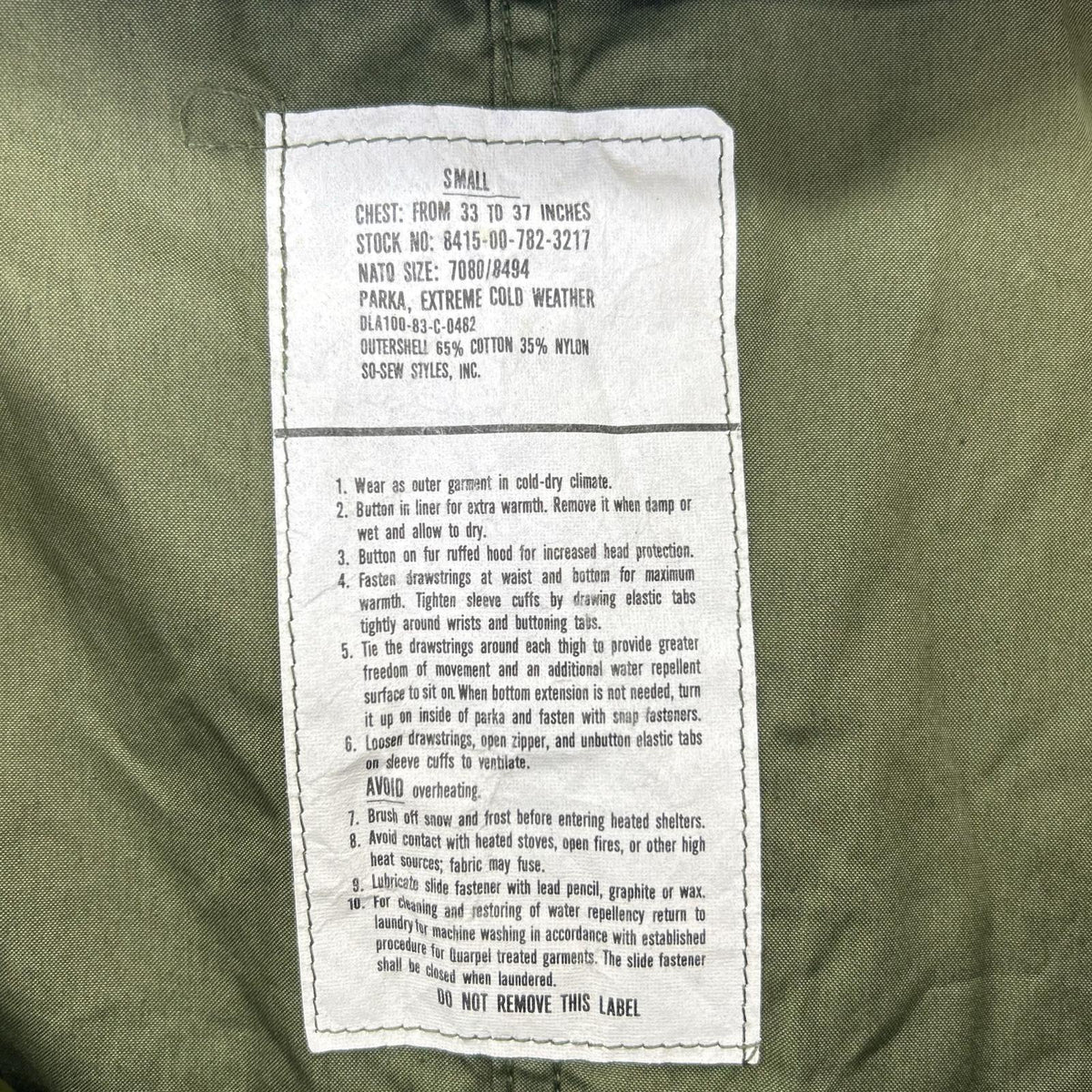 MILITARY M-65 '83 Fishtail Parka Cotton Jacket Size S