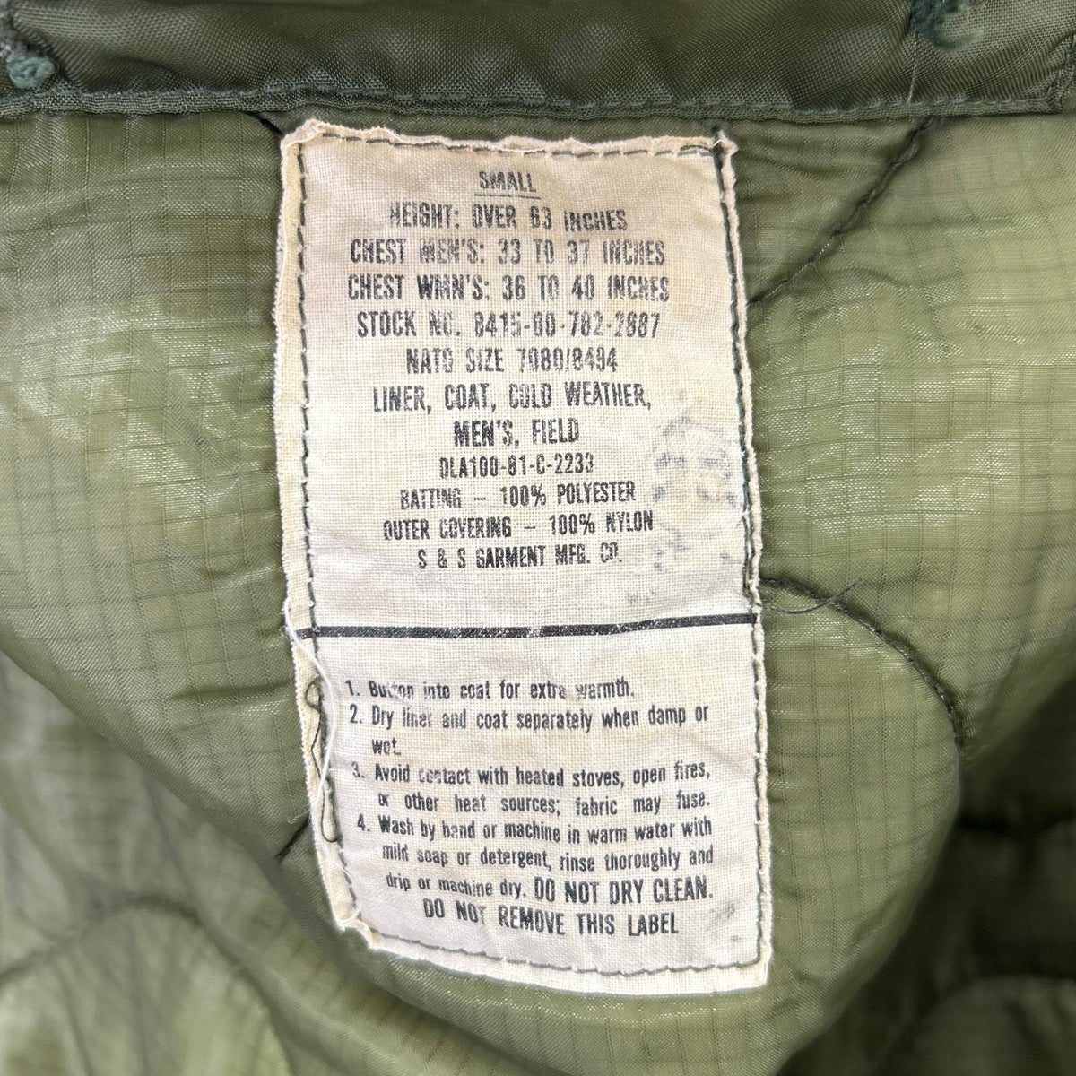 MILITARY M-65 '83 Fishtail Parka Cotton Jacket Size S