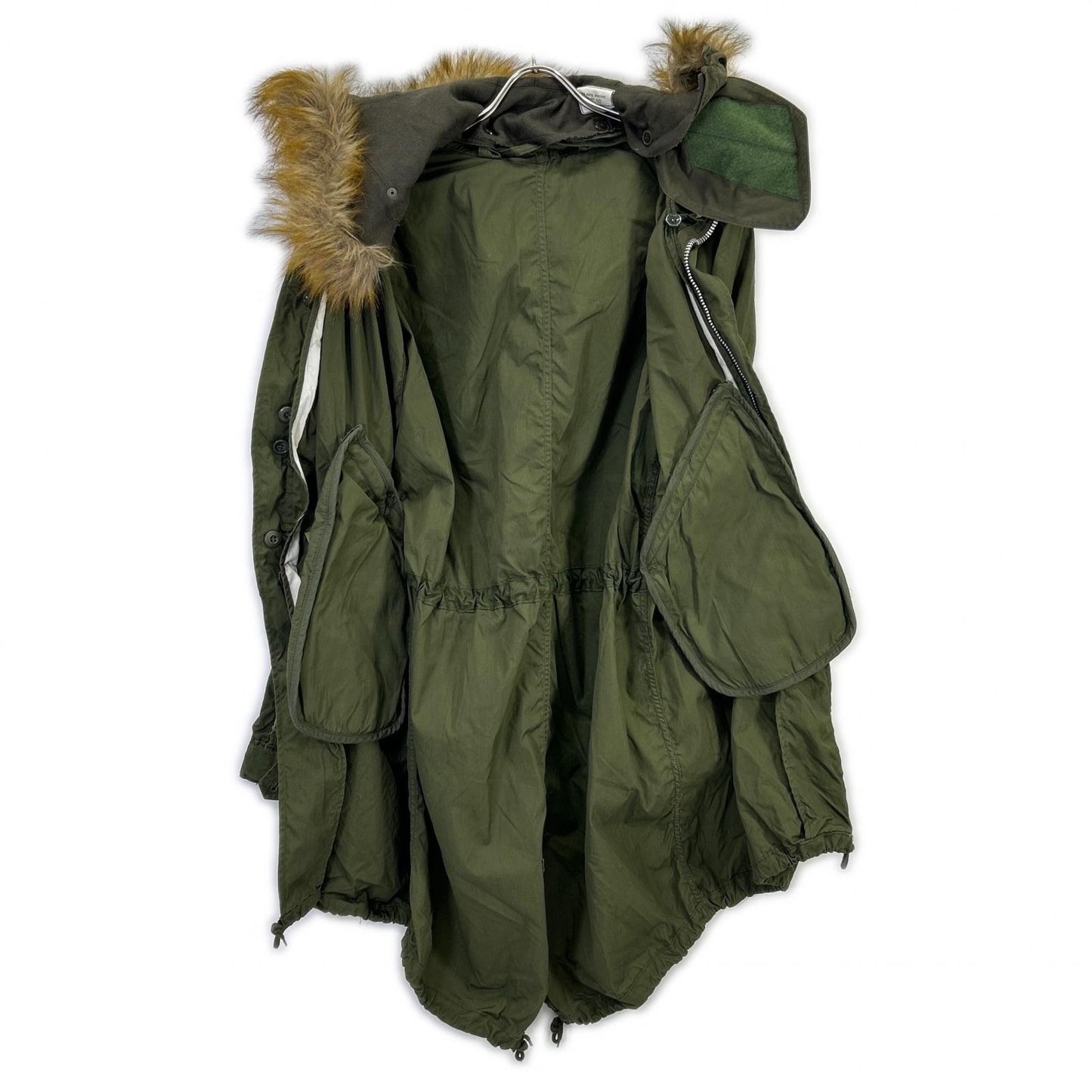 MILITARY Khaki 50s M51 Fishtail Parka Cotton Jacket Size S