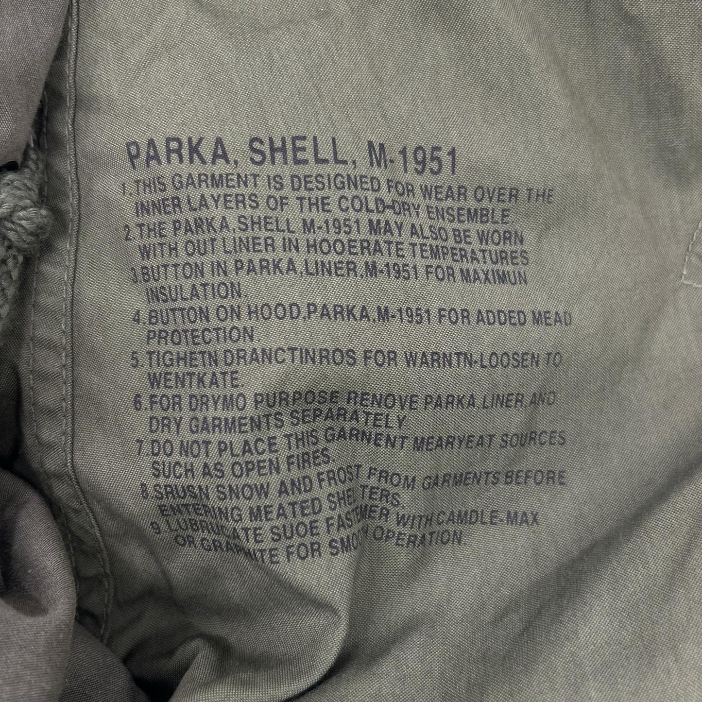 MILITARY Khaki 50s M51 Fishtail Parka Cotton Jacket Size S