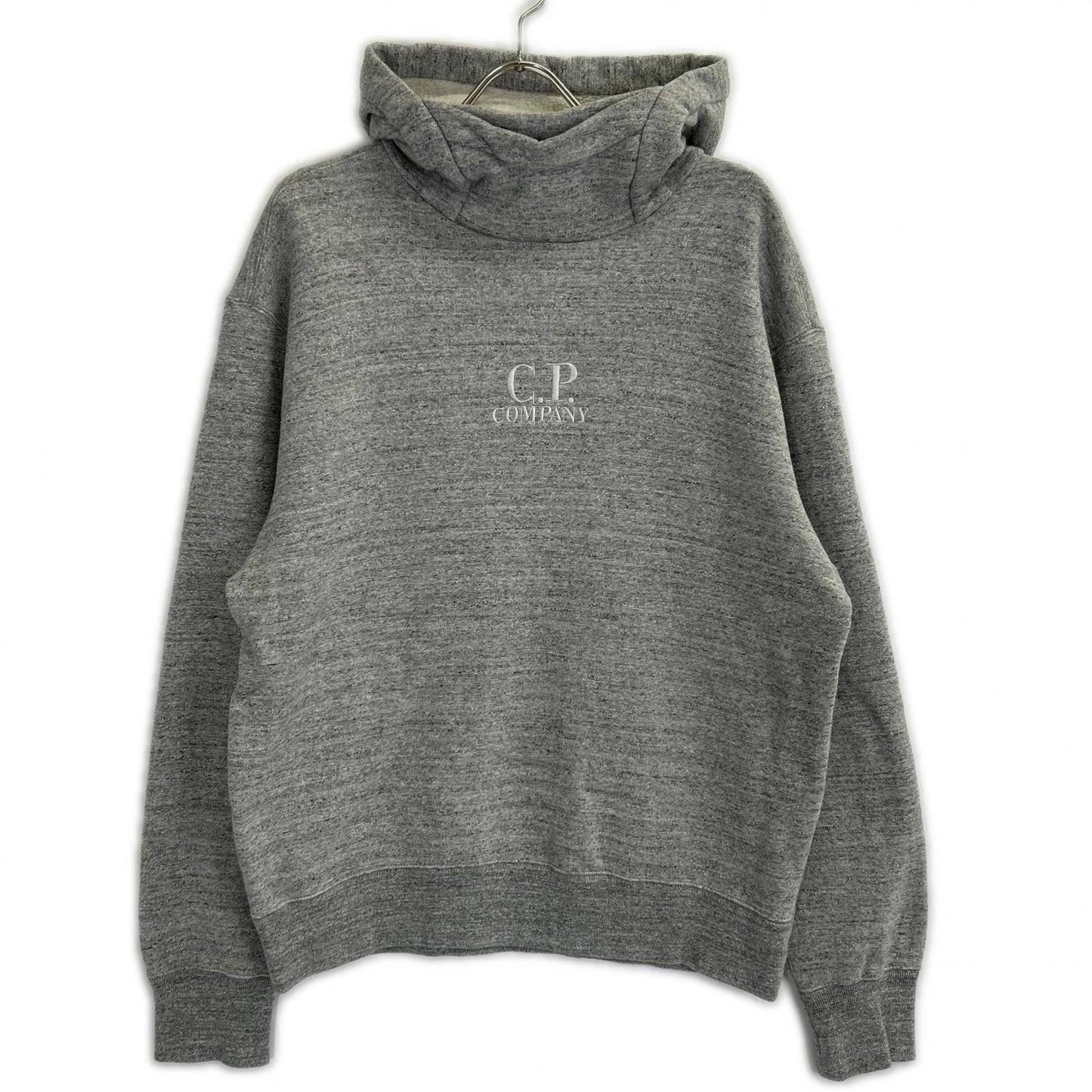 C.P.COMPANY 24AW Gray Logo Fleece Hoodie Cotton Size L