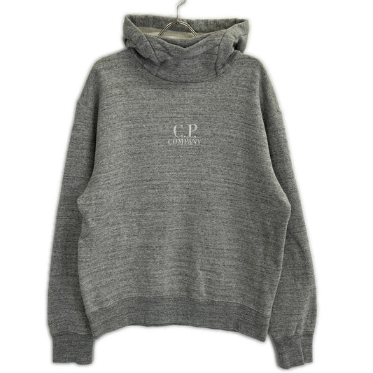 C.P.COMPANY 24AW Gray Logo Fleece Hoodie Cotton Size L