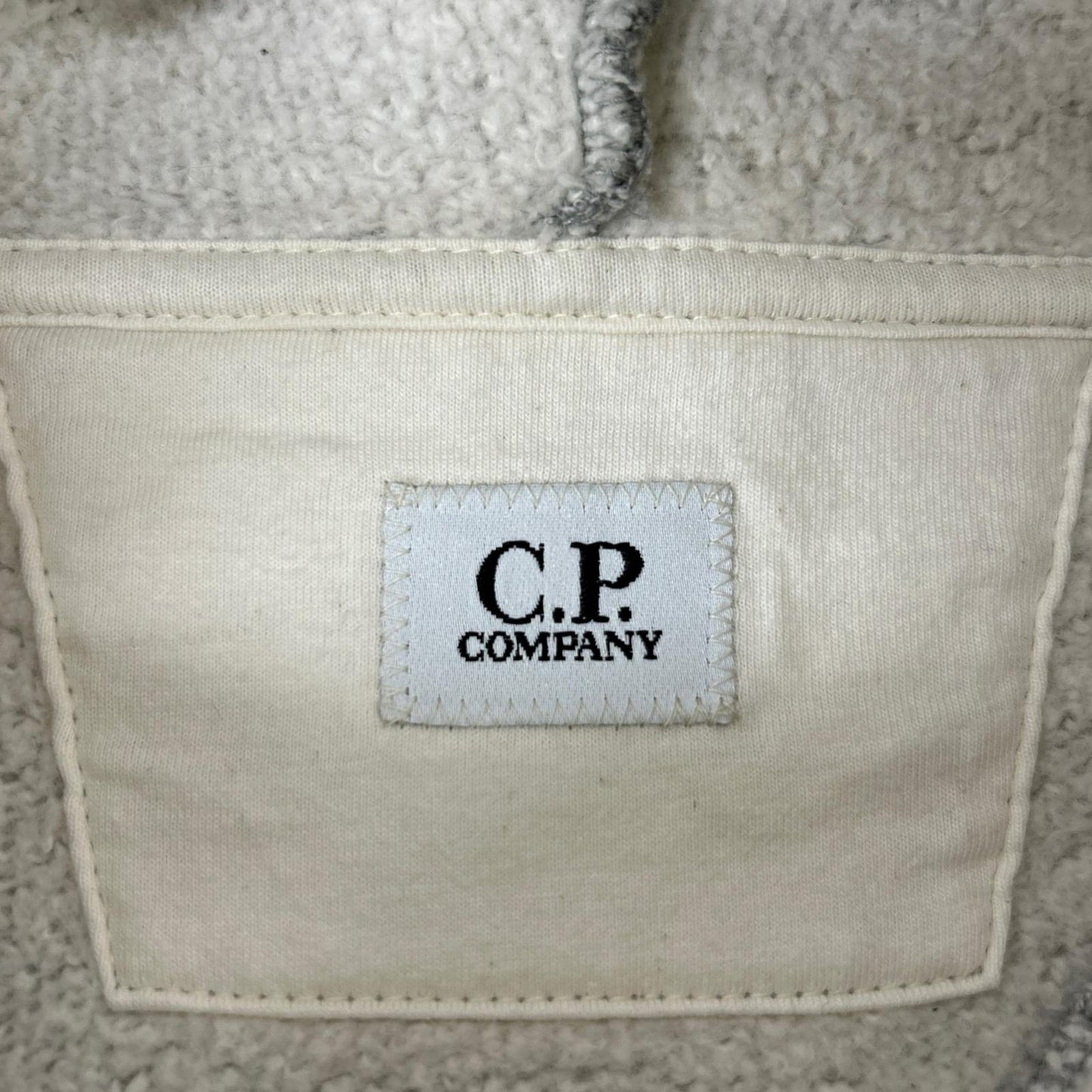 C.P.COMPANY 24AW Gray Logo Fleece Hoodie Cotton Size L