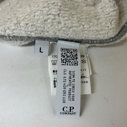C.P.COMPANY 24AW Gray Logo Fleece Hoodie Cotton Size L