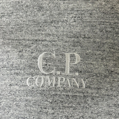 C.P.COMPANY 24AW Gray Logo Fleece Hoodie Cotton Size L