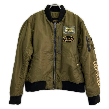 VANSON MA-1 Bomber Jacket w/ Leather Tag Khaki Size XL