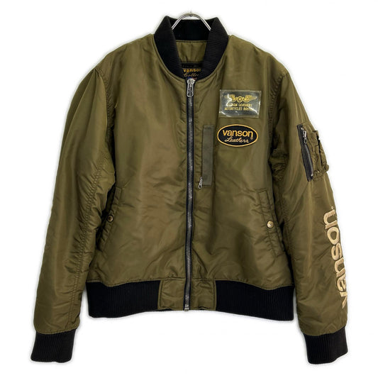 VANSON MA-1 Bomber Jacket w/ Leather Tag Khaki Size XL