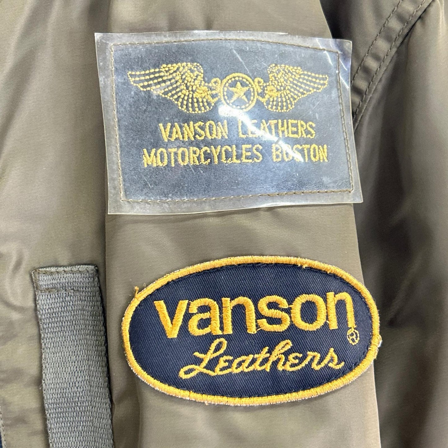VANSON MA-1 Bomber Jacket w/ Leather Tag Khaki Size XL