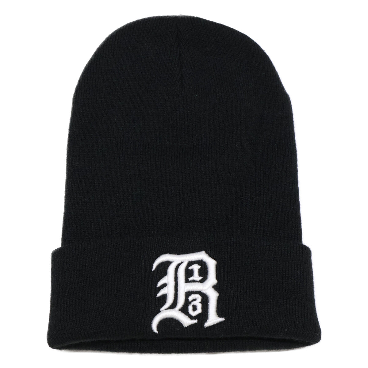 R13 Skully Hat Logo Embroidered Knit Beanie Black Size O/S