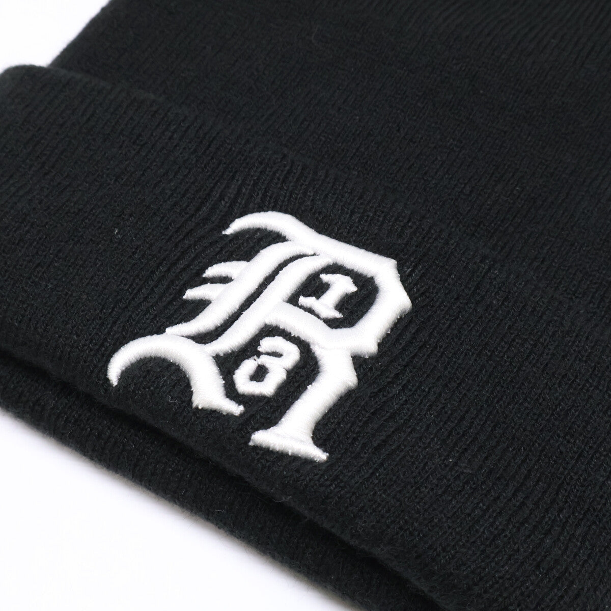 R13 Skully Hat Logo Embroidered Knit Beanie Black Size O/S