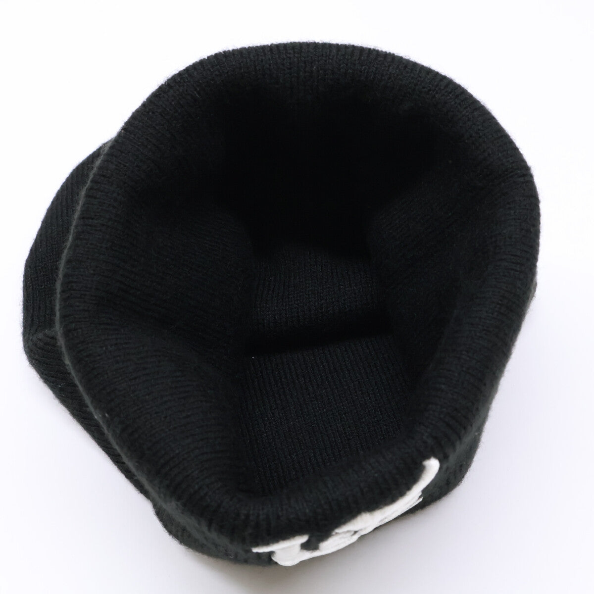 R13 Skully Hat Logo Embroidered Knit Beanie Black Size O/S