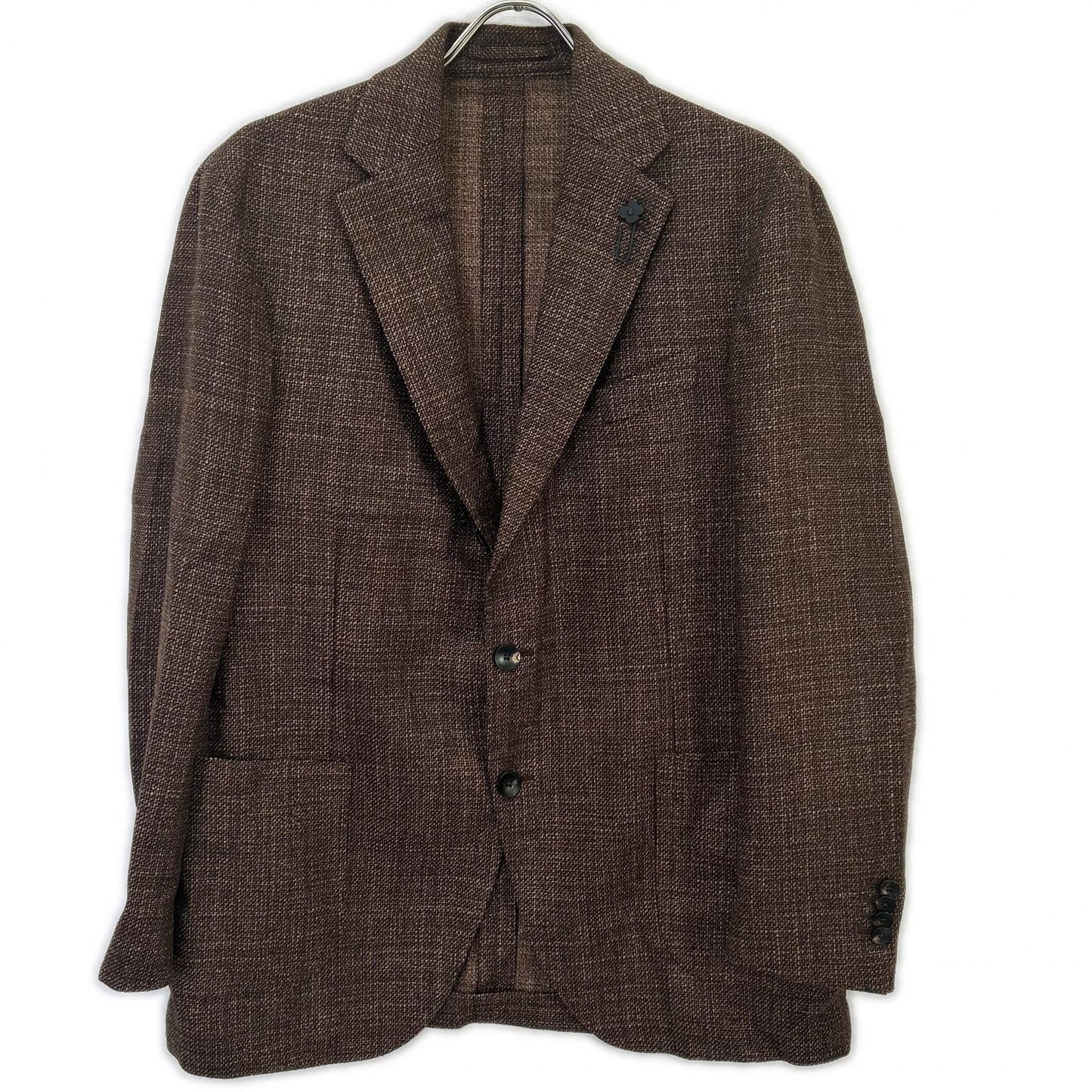 LARDINI Wool Silk Advance 3B Jacket Brown Size 52