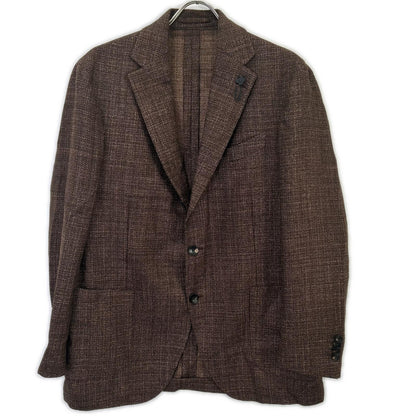 LARDINI Wool Silk Advance 3B Jacket Brown Size 52