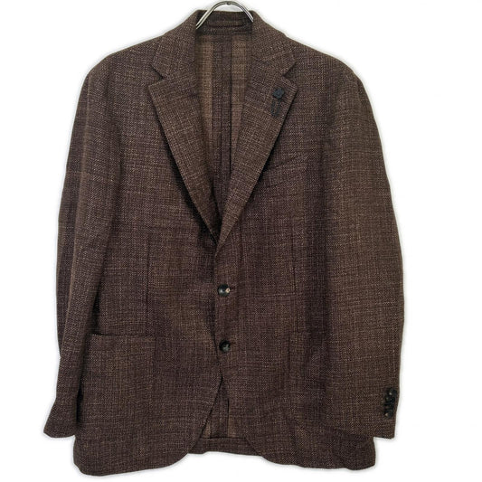 LARDINI Wool Silk Advance 3B Jacket Brown Size 52