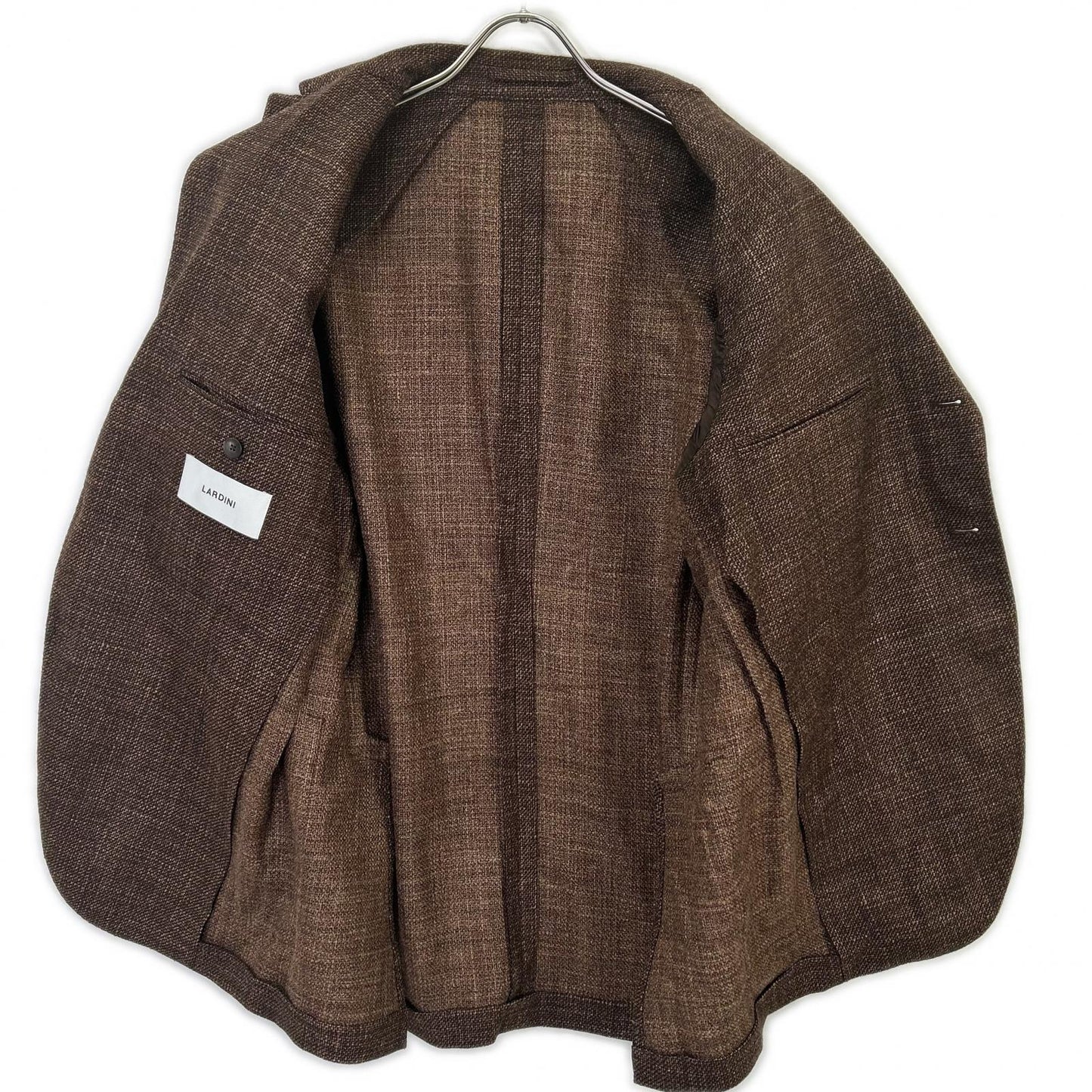 LARDINI Wool Silk Advance 3B Jacket Brown Size 52
