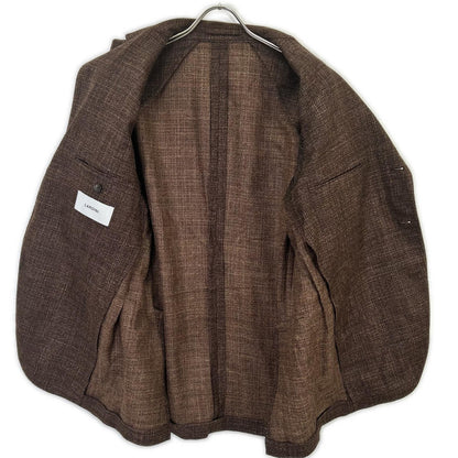 LARDINI Wool Silk Advance 3B Jacket Brown Size 52